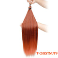 Gladys 28 Inch Crochet Braids Hair 3PCS 300g Synthetic Orange 60MW Ombre Brown T1B-330-276 Straight Braiding Hair Soft Pony Hair