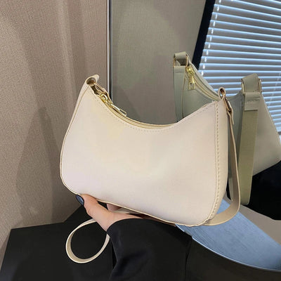 Retro Solid Color PU Leather Shoulder Underarm Bag | SAMAG