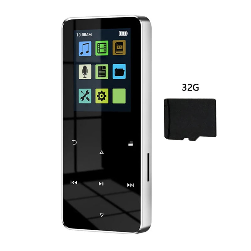 1.8 Inch TFT MP3 Player Touch Screen Bluetooth-compatible 5.0 Music Walkman USB 2.0 3.5mm Jack with E-book Recording for Student