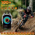 LIGE Militray 1400mAh Large Battery Smart Watch Men 2.01"HD Screen LED Flashlight & SOS Light BT Call Health Monitor Smartwatch