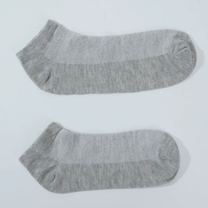 6 Pairs Breathable Men's Socks Short Ankle Elastic Solid Color Mesh High Quality Business Unisex Sokken Plus Size EU38-47