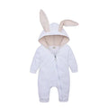0-18M Newborn Baby Boys Girls Rompers Cotton Cartoon Bunny 3D Rabbit Ear Hoodie Overall Toddler Jumpsuit Infant Carnival Costume