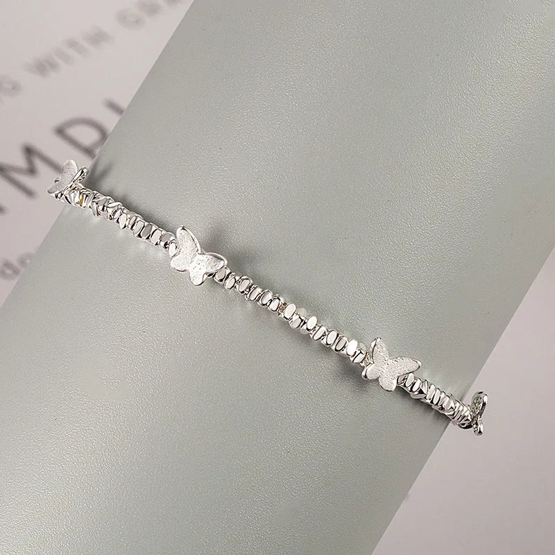 VENTFILLE 925 Sterling Silver Butterfly Bracelet for Girl Bead String Design Insect Fashion Versatile - Visuel 2 | SAMAG