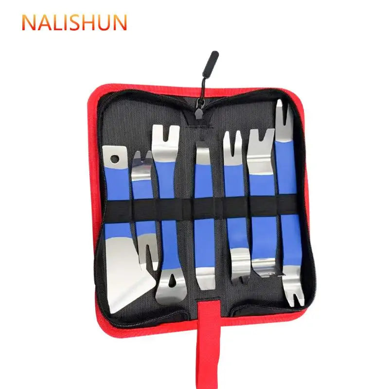 Car Audio Removal Tool Skid Plate Stainless Steel Plastic Door Plate Removal Rubber Buckle Buckle Skid Plate Driver 7pcs set