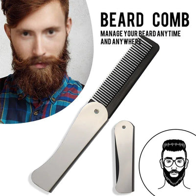 Foldable Anti Static Pocket Steel Comb Men's Oil Head | SAMAG