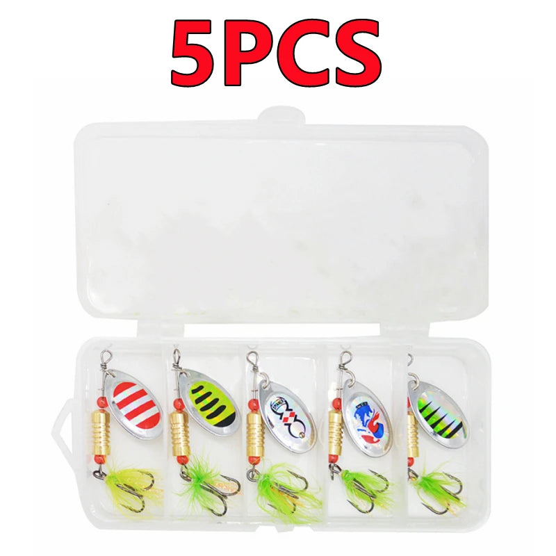 Fishing Spoons Lures Metal Baits Set Artificial Hard | SAMAG