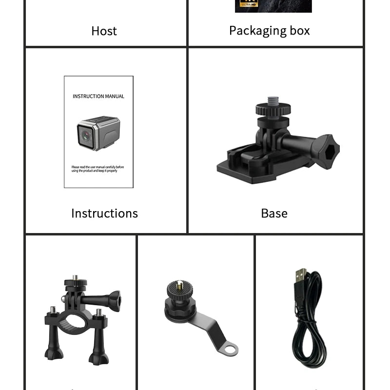 HD 4K 2K Digital Cycling Camera Small Outdoor Action Sports DV Waterproof Helmet Camorder Bicycle Recorder Clip Mini Body Camera