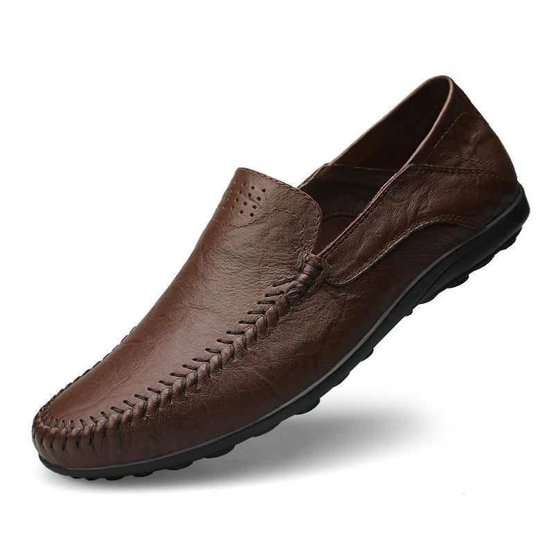 Genuine Leather Men Shoes Casual Luxury Brand Formal Mens Loafers Moccasins Italian Breathable Slip on Male Boat Shoes Plus Size
