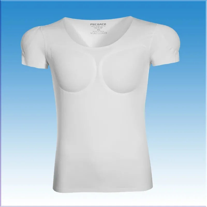 Anime Cosplay Man Fake Muscle Pad T-Shirt Body Shaper Underwear Chest Sponge Invisible Abdominal Arm Shirt Fitness Meeting Party