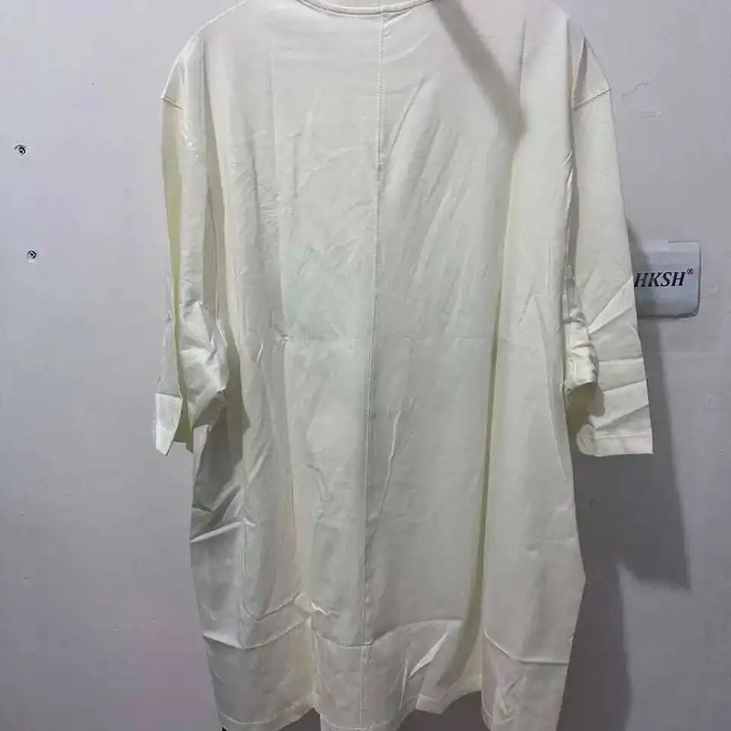 HKSH Spring Summer New Men's RO Style Round Collar Printed T-shirt Oversized Chic Cotton Chic Top American Loose Y2K Tees HK4638