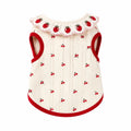 Cute Cherry Pattern Cat Flower Edge Vest Thin Breathable Cat Pullover Comfortable Sweet Pet Shirt Pet Clothing