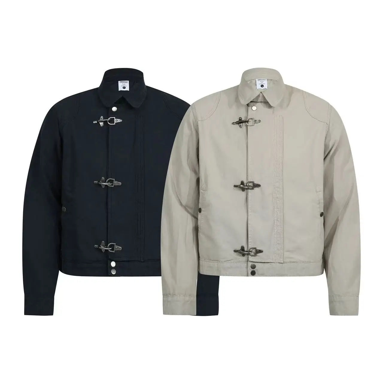 Subculture Harajuku Vintage Safari Coats Men Hooded Loose Zipper Sweatshirts Casual Streetwear Stand Neck Jacket Autumn Winter