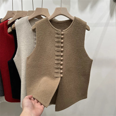 Fashion Cardigan Vest Sleeveless Waistcoat Spring O- Neck | SAMAG