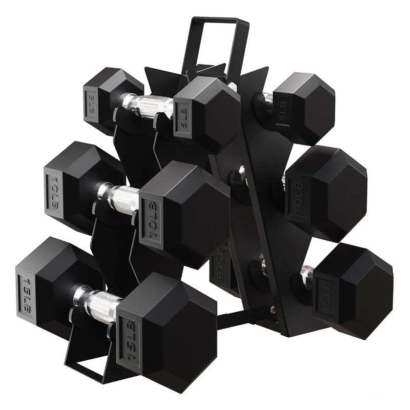 Premium Rubber Encased Hex Dumbbell Set, 46LBS / 60LBS | SAMAG