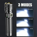Aluminum Alloy Rechargeable LED Flashlight With Power Display High Power Torch Light Outdoor Waterproof Camping Lantern