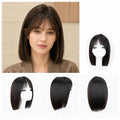 180% Density Silk Base Full Lace Short Bob Wigs Malaysian Straight Human Hair Wigs With Bangs 6x6 Inch Realistic Silk Top Bob