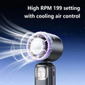 Lenovo Handheld Fan Cooling Ice Cooler Rechargeable USB Brushless Motor 199 High Speed Turbo Jet Fan for Outdoor Travel Office