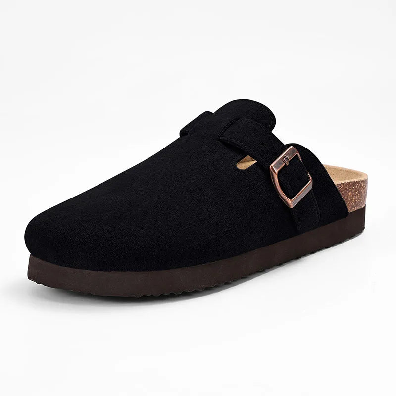 Evshine Women's Fashion Cork Clogs Sandals with Arch Support Lady Retro Mules Men Retro Potato Shoes Cork Footbed House Slippers