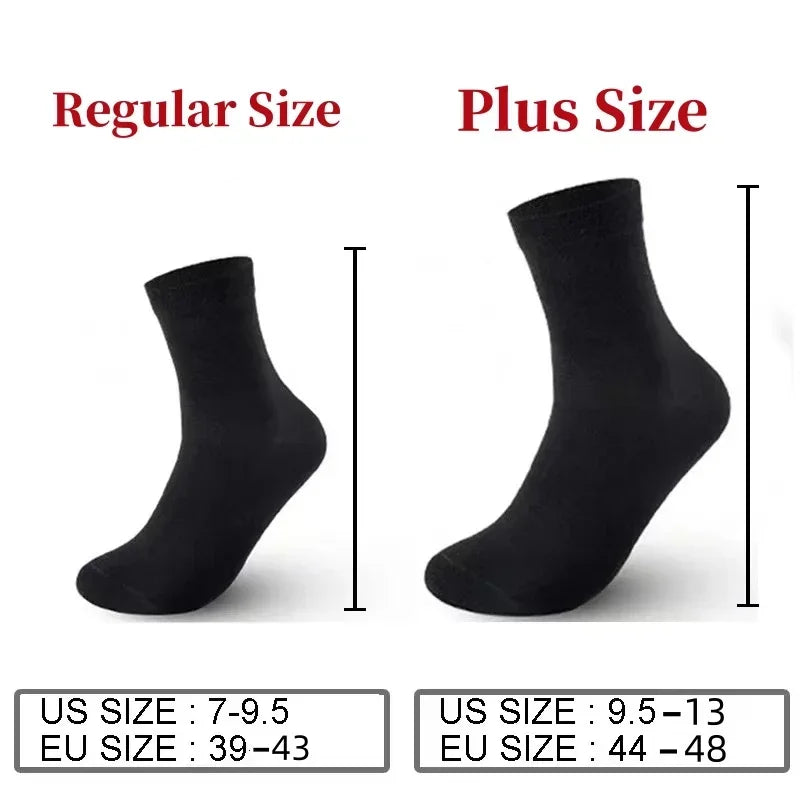 /Lot Men's Pure Cotton Socks Plus Size Solid Color Casual | SAMAG