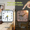 Luminous Desk Alarm Clocks Small Silent Non-ticking Analog Quartz Clock with Light Snooze for Heavy Sleepers, Office and Bedroom