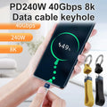 USB C Keychain,Thunderbolt 4 Short USB C Keychain Cable with 240W PD Fast Charging 40Gbps Data Transfer,8K@60Hz Durable Cable