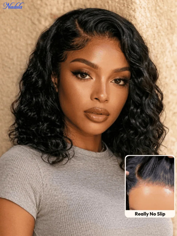 Nadula Density 220% Water Wave BOB Drawstring Glueless Wig Human Hair 6x4 Bye-Bye Knots Pre Cut Transparent Lace Human Hair Wig
