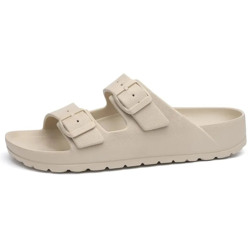 Evshine Women's Summer Orthopedic Sandals Comfy Arch Support Beach Slippers wirh Adjustable Buckle Soft Bottom EVA House Slides