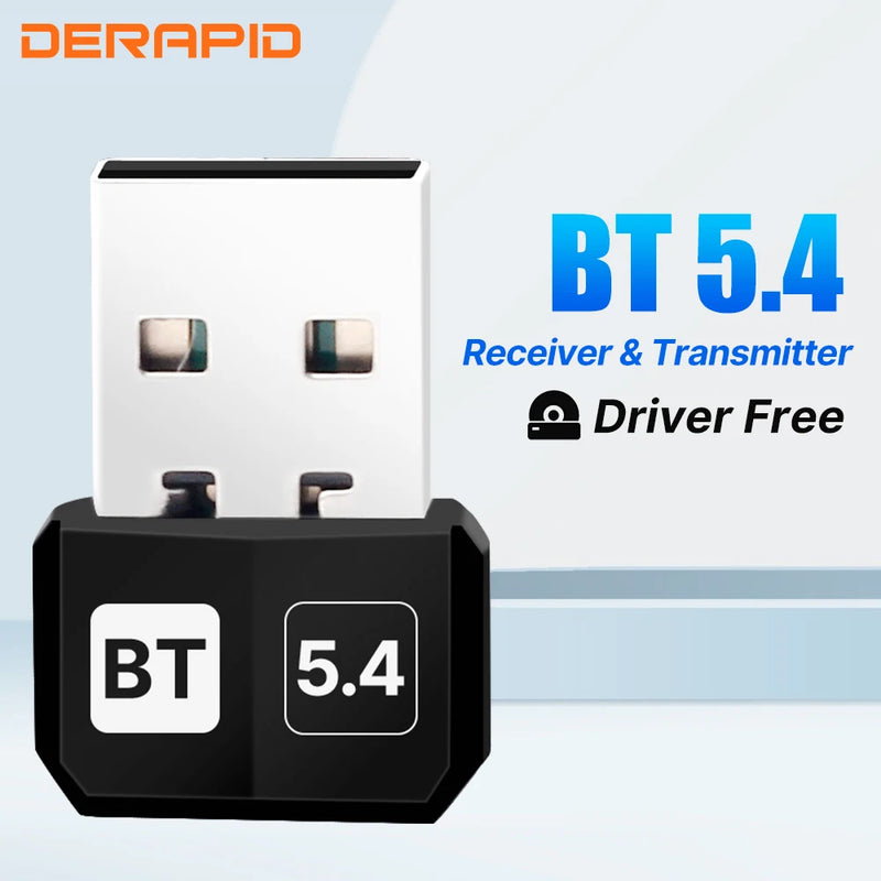 Bluetooth 5.4/6.0 USB Adapter Wireless Audio Transmitter Receiver Mini Dongle For PC Laptop Mini Driver Free Win10 Win11