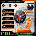 NEW 1100mAh Battery Sports Smart Watch Compass IP68 Waterproof Outdoor Flashlight Voice Assistant Heart Rate BT Call Smart Watch