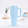 40oz Stainless Steel Thermos Cup with Straw Portable Car Cup Large Capacity Travel Mug Cup Water bottle 1200ml Coffee Mugs