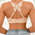 Women Lace Beauty Back Bra Front Closure Push Up Brassiere Breathable Mesh Back Wing Underwear Top