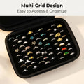 Jewelry Ring Storage Organizer Case Waterproof Shockproof Hard Shell Travel Display Box with Multi-Grid for Rings Earrings