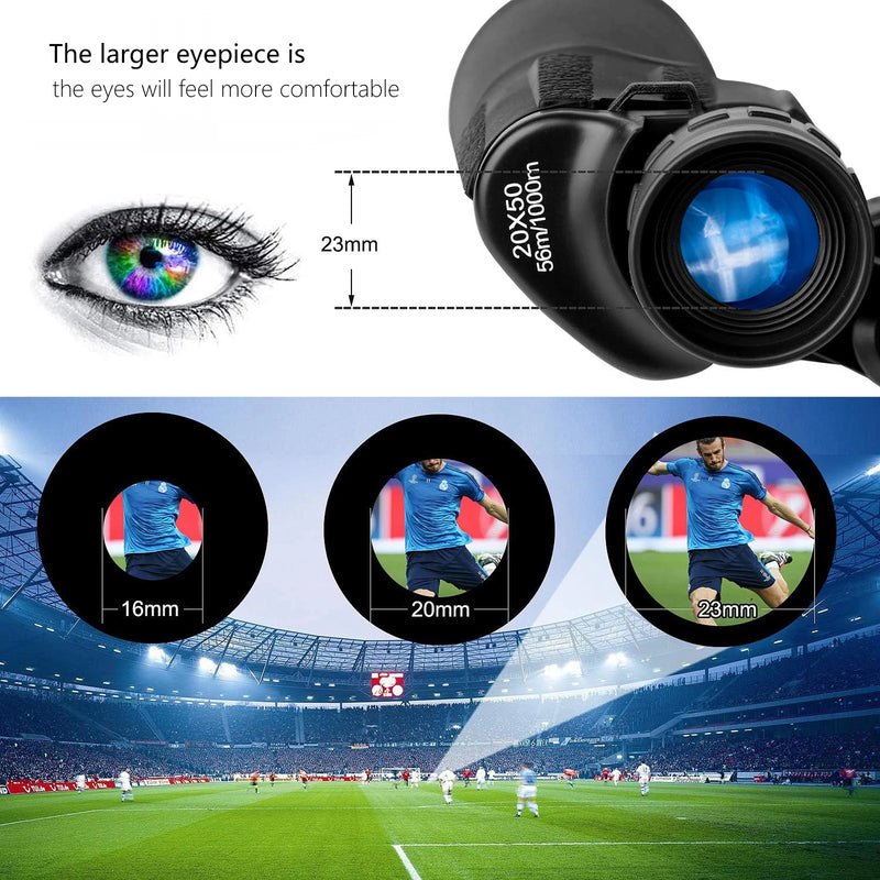 20x50 High Power Binoculars Military Compact HD Professional/Daily Waterproof Binoculars for Bird Watching Hunting/Traveling