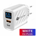 PD 20W USB C Charger Fast Charging Type C Wall Charger For iPhone 14 Samsung Xiaomi Huawei Digital Display Phone Charger Adapter