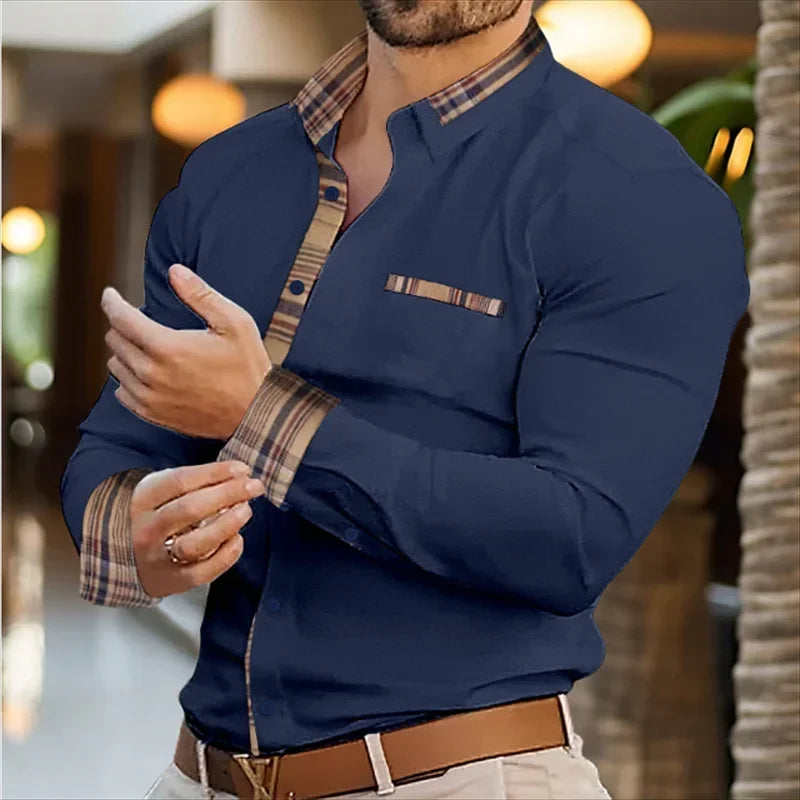 Men's business lapel shirt office casual outdoor street | SAMAG
