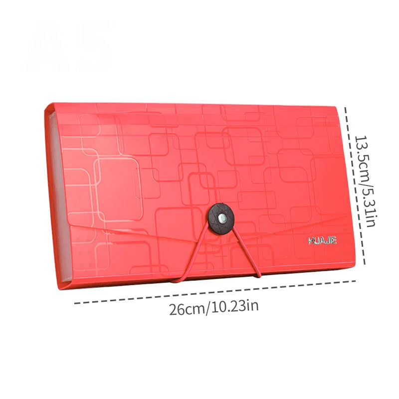 HUAJIE Receipt Invoice Organizer Folder, Multi-Layer Accordion File Bag with Labels, Small Bill Storage Binder for Office Home