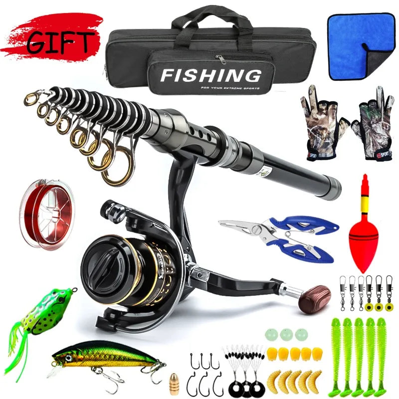 Carbon Fiber Telescopic Fishing Rod Reel Combo 1.8m To 3m - View 5 | SAMAG