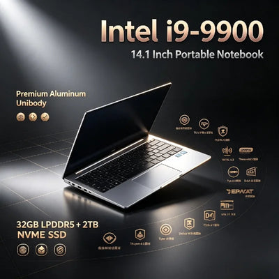 Intel Core i9 9900 14.1 Inch Slim Ultra Laptop 5GHz 32GB | SAMAG