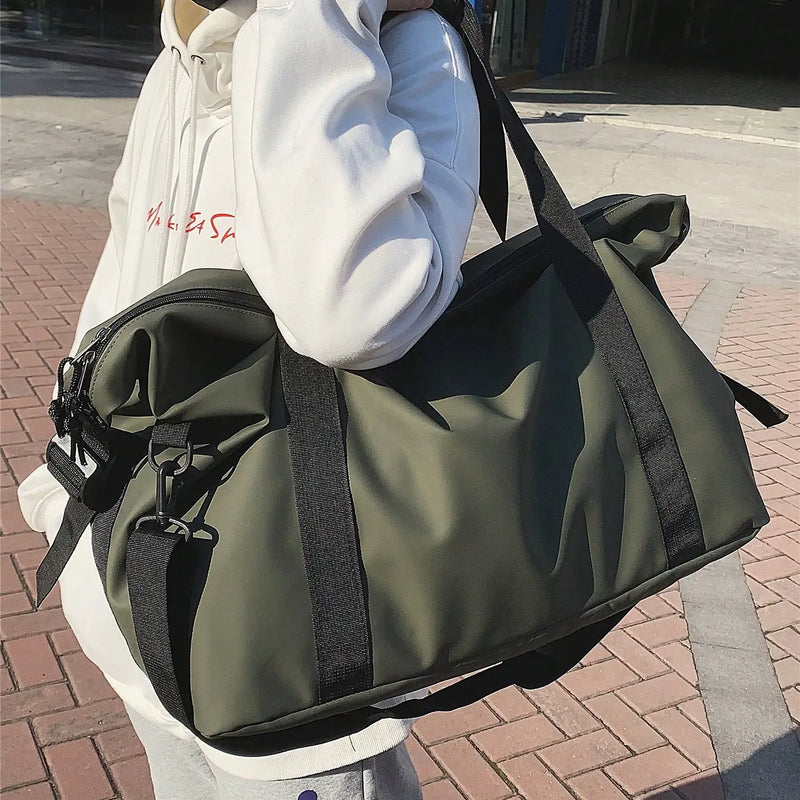 Handheld travel bag, large capacity sports and fitness bag, lightweight storage luggage bag, one shoulder crossbody travel bag