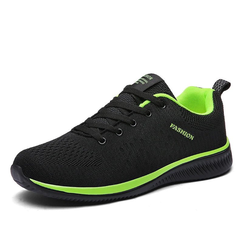 Ngouxm Men Running Sneakers Lightweight Sport Classical Lace Up Mesh Breathable Casual Shoes Male Fashion