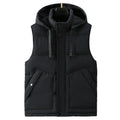 Big Size Men Padded Vest Winter Hooded Zip-up Sleeveless Jacket Padding Golf Cotton Waistcoat Work Warm Large Pocket Plus 8XL