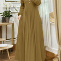 ZANZEA Muslim Modest Maxi Dresses Women Elegant Ruffles | SAMAG