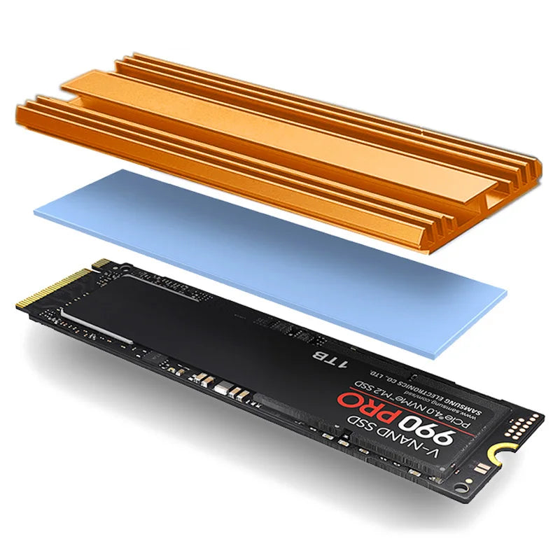 TEUCER M2 2280 Solid State Hard Disk Aluminum Radiator M.2 SSD Heatsink with Thermal Silicone Pad For PS5/PC/Laptop Cooling