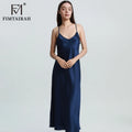 FIMTAIRAH Brand 6A 19mm New 100% Silk Nightgown Women Sexy Elegant Summer Silk NightDRESS long home wear Pajamas