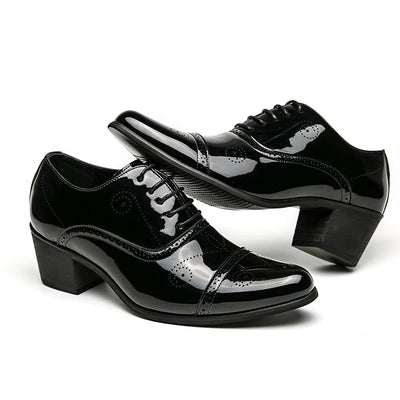 New Dress Leather Shoes Men High Heel 6cm Pointed Toe | SAMAG