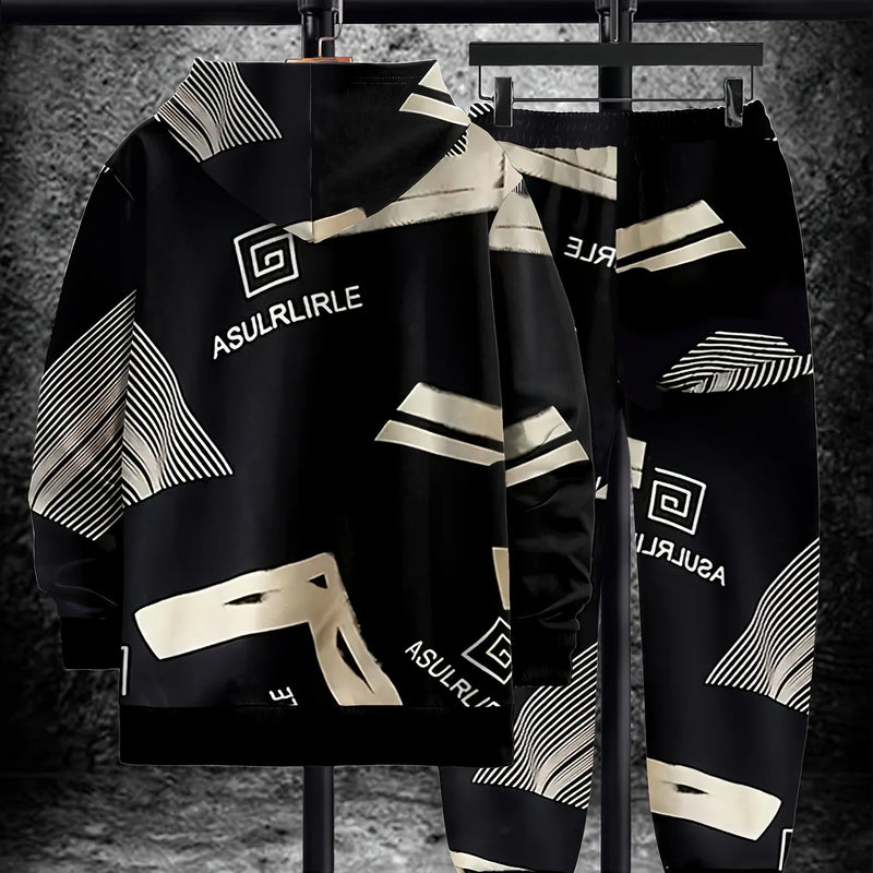 The new men's hoodie set for Spring and Autumn features a casual fashionable soft and comfortable 3D pattern - View 3 | SAMAG