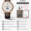 OUPINKE 3189 Automatic Watch for Men Genuine Leather Strap Waterproof Moon Phase Man Watches Luxury Men's Mechanical Wristwatch