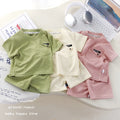 Summer Kids Waffle Knit Set Short Sleeve T - Shirt | SAMAG