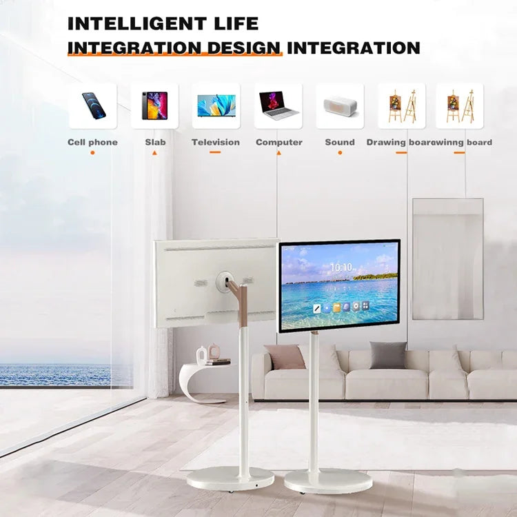 Portable Tv 27 Inch 32 Inch Incell Display Lcd Touch Screen Indoor Android 11 Portable Smart Tv  Monitor on Wheels Touchscreen