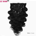 ZZHAIR Clip In 100% Human Remy Hair Extensions 16"-28" 8Pcs Set 100g-160g Full Head Body Wavy Natural